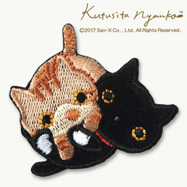 楽天市場 靴下にゃんこ シールワッペン 茶トラのら猫 靴下にゃんこ アイロン シール兼用タイプ キャラクターワッペン アップリケシリーズ ｐ ｓ ｆａｎ R