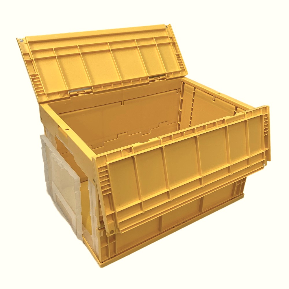 松本産業 耐過重折りたたみコンテナ 50L　2面扉付き 窓付き6個セット Amazon | 松本産業 折りたたみコンテナ 50L (ブラック/クリア