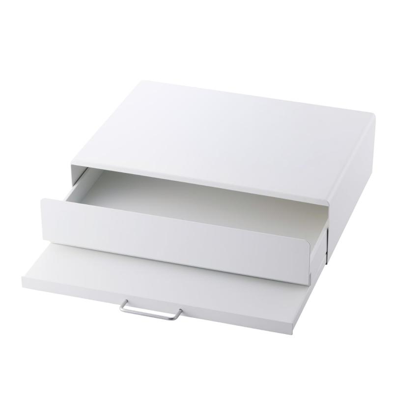 エレコム レンジ下収納 スライドテーブル [幅50cm×奥行37~61.5cm×高さ14cm] 耐荷重22Kg ちょい置き コップ・小物収納 家電下引き出し \u0026quot; side サイド \u0026quot; ホワイト KAWKPTMWWH