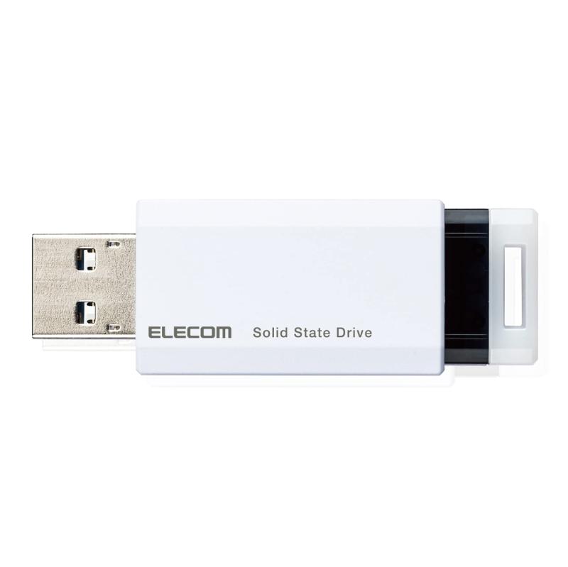 エレコム 外付けSSD 250GB USB3.2(Gen2) PS5/PS4(メーカー動作確認済) ノック式 ホワイト ESD-EPK0250GWH｜ぴっぴストア　店