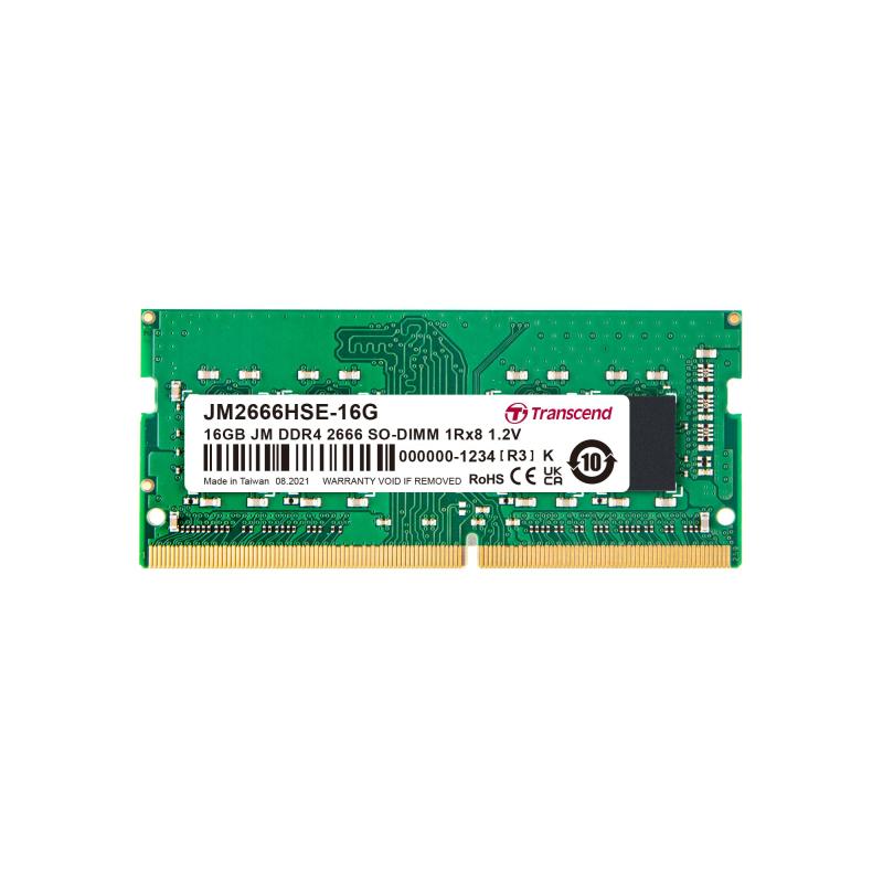 トランセンドジャパン Transcend 万覚え帳マイコン用記憶装置 マイコン4-21300(DDR4-2666) 16GB 1.2V 260pin SO-DIMM 1Rx8 (2Gx8) CL19  JM2666HSE-16G