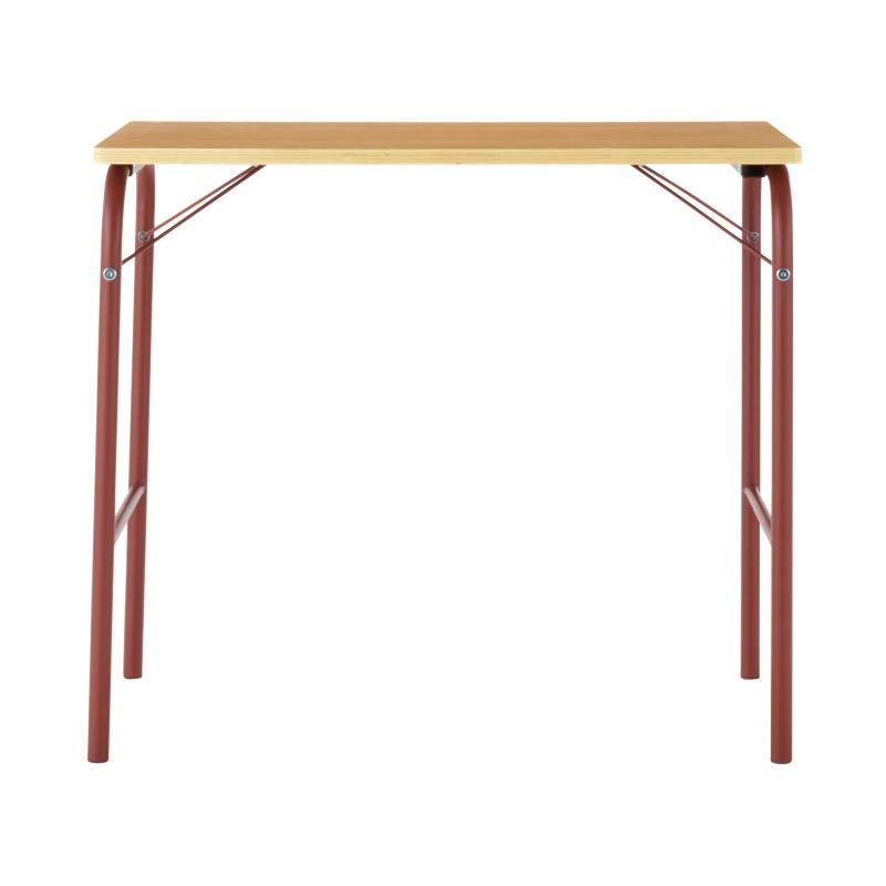 無印良品 スチールパイプテーブル エンジ 幅80×奥行50×高さ70cm 折りたたみ式 83755836