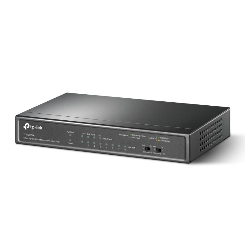 TP-Link アンマネージPoE取り替えっこ ギガ相応う 8界面(4界面PoE) 無償 スイッチングこしき TL-SG1008P