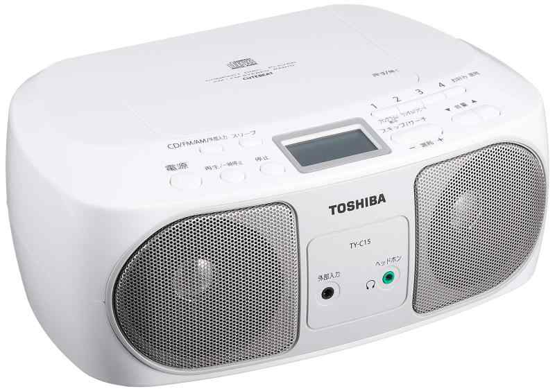 東芝 CDラジオ受信機 TY-C15 (S) AUX しろがね色