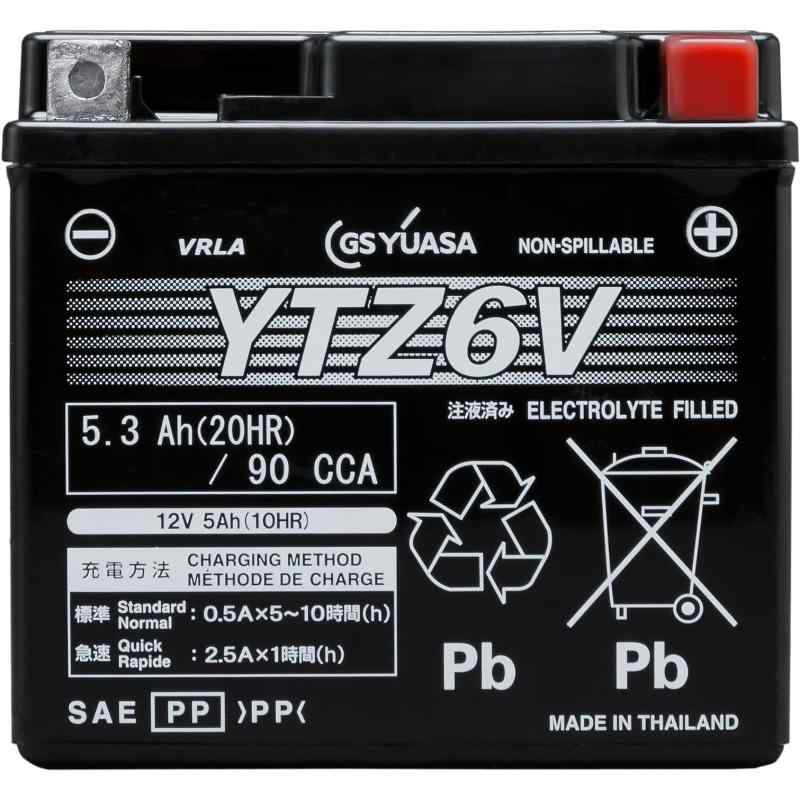 GS YUASA (ジーエスユアサ) シールド型 バイク用バッテリー [ 液入充電済 ]YTZ6V ブラック