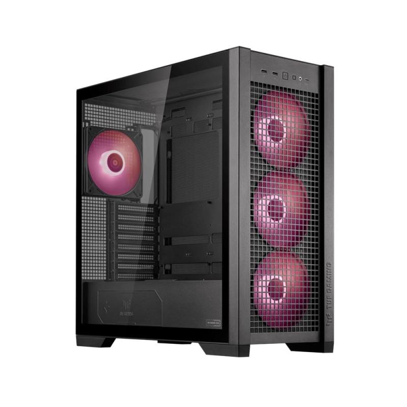 ASUS TUF GAMING GT302 ARGB BLACK BTFマザーボード 対応 強化ガラス ミドルタワー EATX PCケース 黒 品