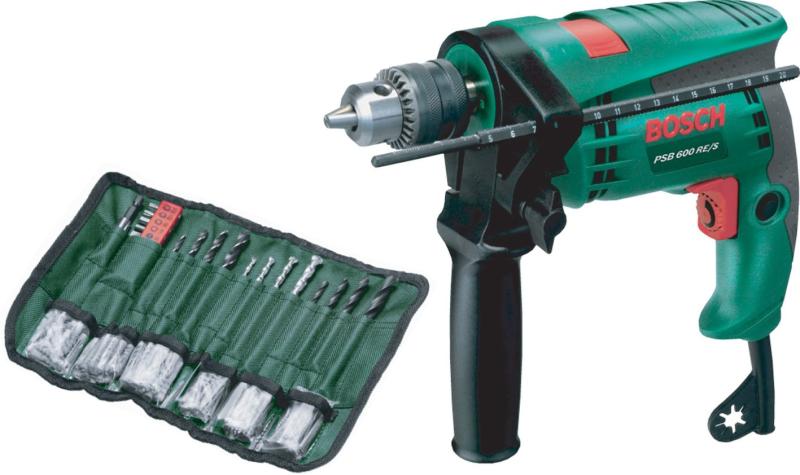 BOSCH 振りまわすせん孔機 陰電子無段変速・正転/引っ繰り返す規則体系 100天下太平付属品仕掛ける属する PSB600RE/S