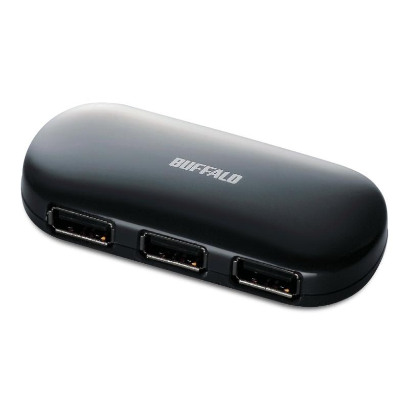 iBUFFALO USB2.0ハブ セルフ&バスパワー 4ポート ACアダプタ付 ブラック 【PlayStation4,PS4 動作確認済】 パソコン/液晶TV[REGZA][AQUOS]対応 BSH4A01BK