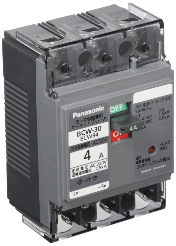 パナソニック(Panasonic) サーキットブレーカ モータ保護兼用 BCW-30 3P 4A BCW34