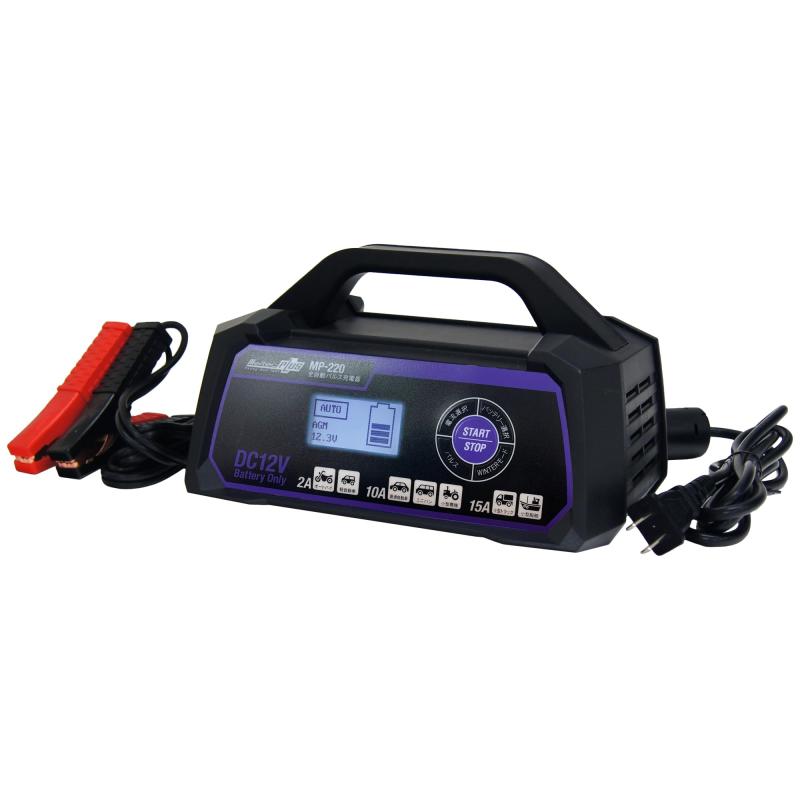 メルテック(meltec) 全自動パルスバッテリー充電器 (バイク~ミニバン/小型トラック/小型船舶) 12V専用 MeltecPlus 定格15A バッテリー診断機能付 維持充電(トリクル充電)方式 AGM/アイドリングスト