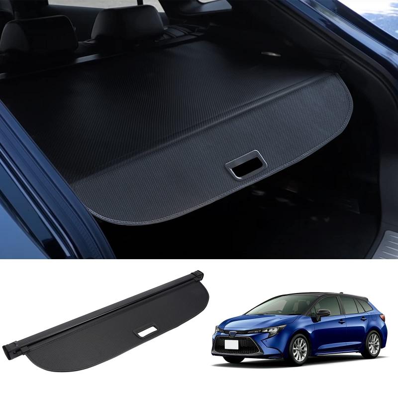 BUYFULL 新型 カローラツーリング トノカバー ロールシェード プライバシー保護 盗難防止 上質な車内空間に 防水 取っ手あり Corolla Touring 2019年9月~ (カーボン調レザー)