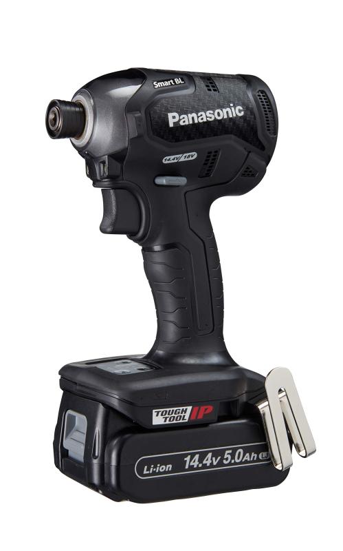 パナソニック(Panasonic) 充電インパクトドライバー 14.4V 5.0Ah電池パック×2個 充電器 大収納ケース付 デュアル (14.4V/18V) スマートBL 170N・m(18V使用時) IP56 EZ76A1LJ2F-B ブラック