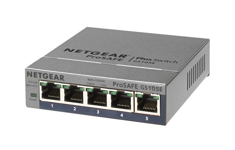ネットギア NETGEAR スイッチングハブ 5ポート 1G 金属筐体 静音ファンレス リミテッドライフタイムハードウェア アンマネージプラス GS105E-200JPS