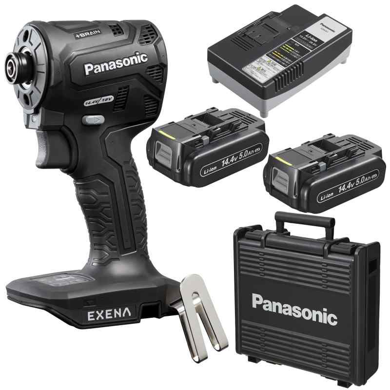 パナソニック(Panasonic) 充電インパクトドライバー EZ1PD1 スタンダードセット 【ONE ATTACH対応】 (14.4V 5.0Ah電池パック×2個/充電器/プラスチックケース付) EXENA デュアル(14.4V/18V対応) EZ1