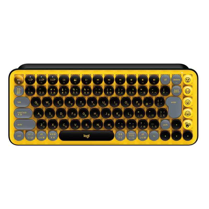 ロジクール POP KEYS K730YL 力学的 無線電話 鍵盤 黄色 日本語取り合わせ 力学的鍵盤 無線電話鍵盤 bluetooth Logi Bolt Unifying非相応う windows mac chrome iPa