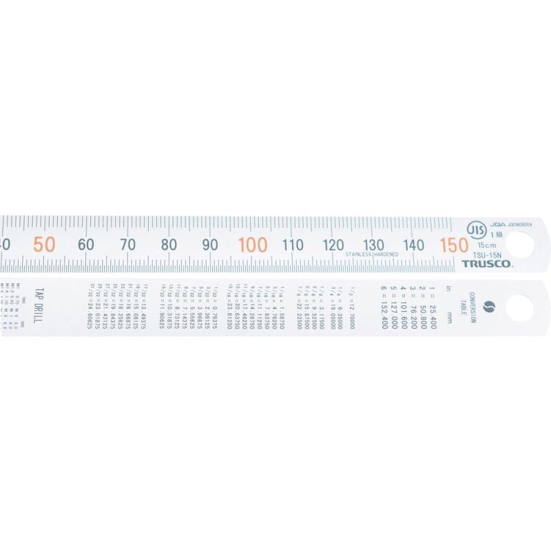 TRUSCO(トラスコ) 直尺30cm TSU-30N【50本入りケース販売】 シルバー