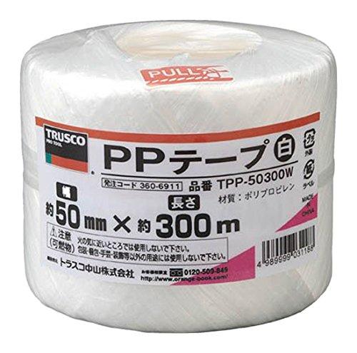 TRUSCO(トラスコ) PPテープ 白 50mm×300m TPP50300W × 60巻 【ケース販売】