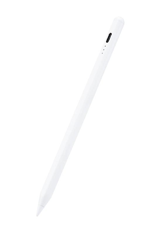 エレコム(ELECOM) タッチペン iPad専用 樹脂製ペン先 パームリジェクション対応 磁気吸着 傾き検知対応 USB-C充電 ペアリング不要 【Apple Pencil純正ペン先、製ペン先に交換可能】 ホワイト P-TPACST