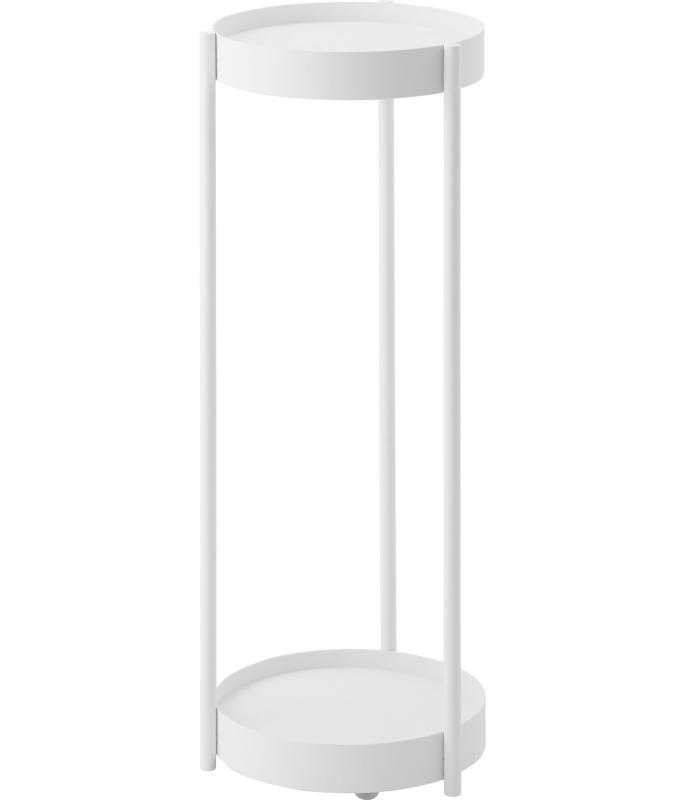 山崎実業(Yamazaki) キャスター付き プランタースタンド 2段 ホワイト 約W25×D26.5×H70cm タワー tower フラワースタンド 観葉植物 ラクラク移動 4366