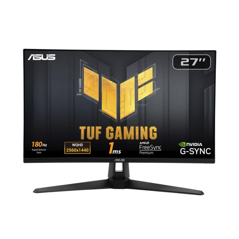 ASUS ゲーミングモニター TUF Gaming VG27AQ3A 27in/QHD/Fast IPS/180サイクル/1ms/G-SYNC Compatible/金棒引き/