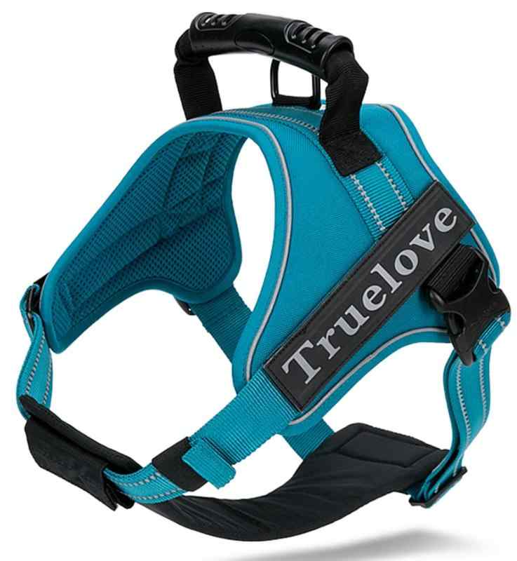 cocomall 2WAY喉に優しい犬ハーネス 負担軽減犬用ハーネス TRUE LOVE 犬用胴輪 ドッグ ペット用品 3M反射材料 訓練 お出かけ ナイロン素材 小型犬、中型犬、大型犬に向け 通気性 調節可