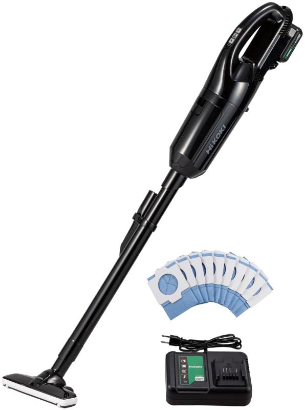 HiKOKI(ハイコーキ) 10.8V コードレス クリーナー R12DPA 紙パック式 掃除機 軽量1.1kg ブラック 蓄電池・充電器付 R12DPA(BSB)