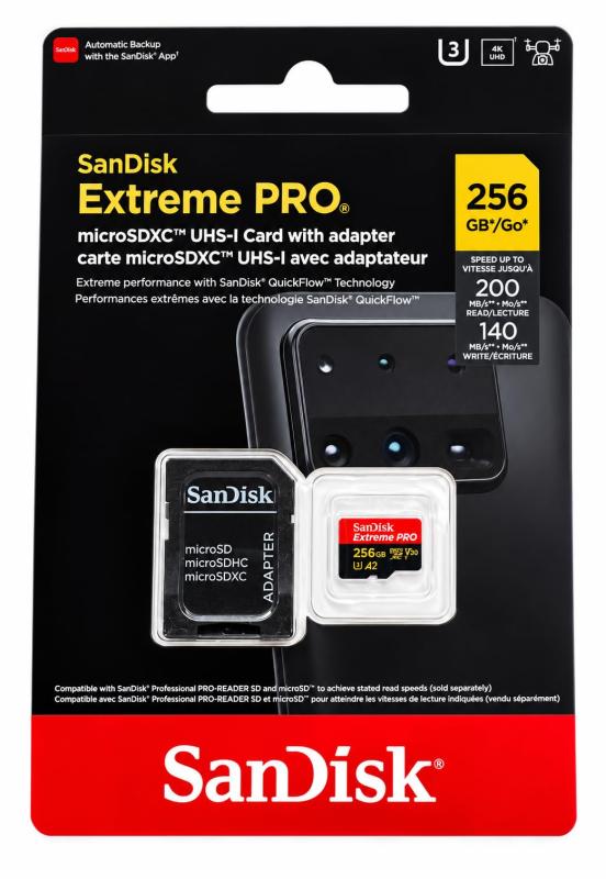 microSDXC 256GB SanDisk Extreme PRO SDSQXCD-256G-GN6MA R:200MB/s W: 140MB/s UHS-I U3 V30 4K Ultra HD A2 Compatible with SD Adap 8,968円