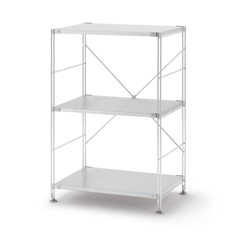 無印良品 ステンレスユニットシェルフ・ステンレス棚セット 小 幅58×奥行41×高さ83cm 83267063 ウォールシェルフ 棚 本棚|ぴっぴストア 店