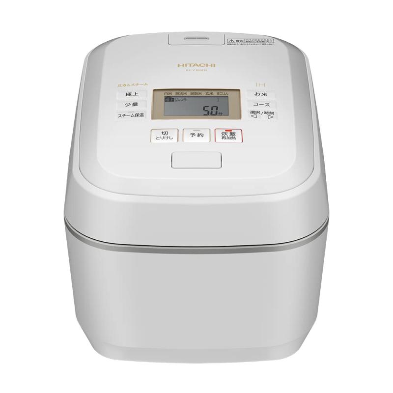日立(HITACHI) 炊飯器 5.5合 圧力\u0026amp;スチームIH 蒸気カット RZ-V100FM W フロストホワイト 八代目儀兵衛 監修 日本製 大火力 沸騰鉄釜 ふっくら御膳