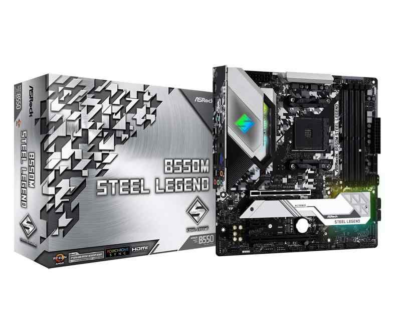 ASRock AMD Ryzen 5000続きもの (Soket AM4)相応う B550心付け書き割り積み上げる Micro ATX 母ちゃんゲーム盤 B550M Steel Legend