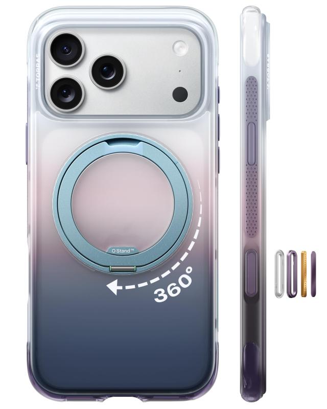 TORRAS iPhone 17 Pro Max 用 ケース Ostand O3 Air【グラデーションが映えるスタンドケース】MagSafe対応 360&deg;回転スタンド 縦横両対応 日常の記録・動画視聴に便利 ワイヤレス充電対応 耐衝撃 フジ・｜ぴっぴストア　店
