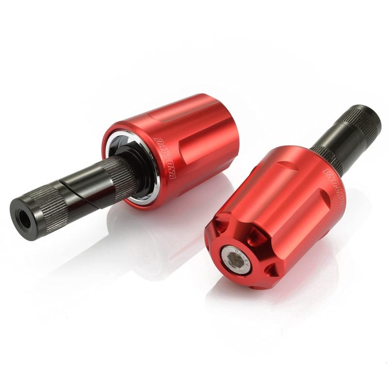 デイトナ(Daytona) バーエンド バイク 汎用 内径φ17-19 ヘビーウェイト アルミビレット リボルバー レッド 99951