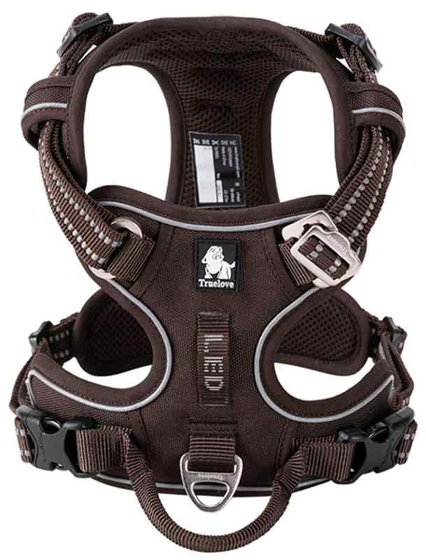 cocomall 2020新型 犬用ハーネス 犬用胴輪 ドッグ ペット用品 ハーネス 3M反射材料 訓練 ナイロン製 小型犬、中型犬、大型犬に向け 通気性 調節可能 (M, ブラウン)