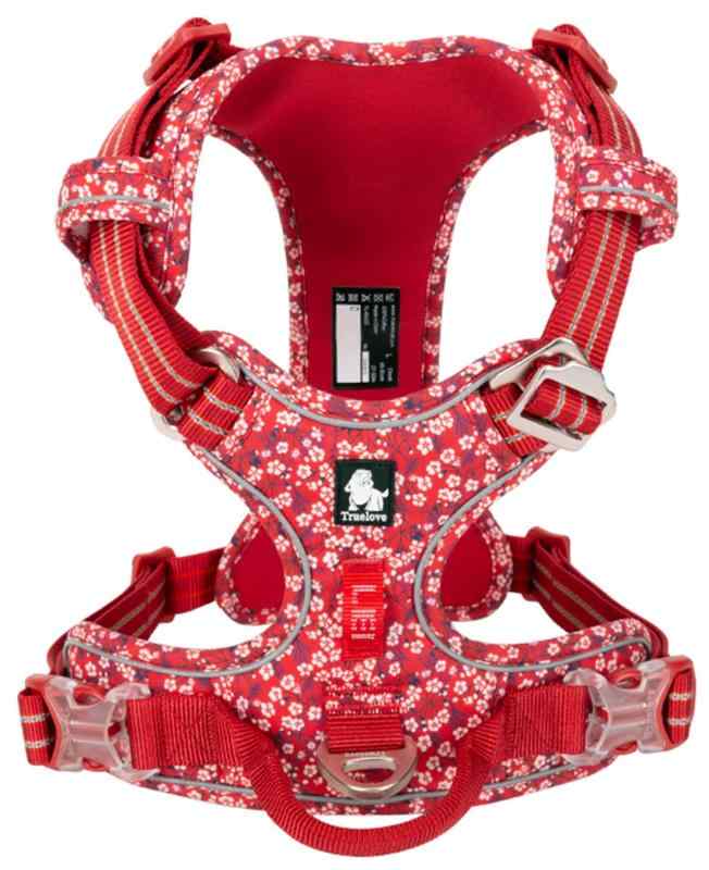 cocomall 2020新型 犬用ハーネス 犬用胴輪 ドッグ ペット用品 ハーネス 3M反射材料 訓練 ナイロン製 小型犬、中型犬、大型犬に向け 通気性 調節可能 (M, Poppy Red)