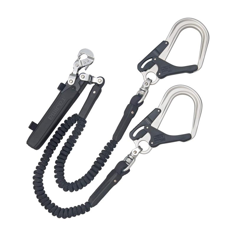 タジマ 新判定基準安全性のある帯 フルハーネス用ダブルランヤード蛇腹L8 短くなるので立ちはだかるにならない蛇腹式 幽客yd長150糎 より戻し付軽さ軽銀鍛える引っかかりL8 幽客yd上出し印字機なので腰御先棒
