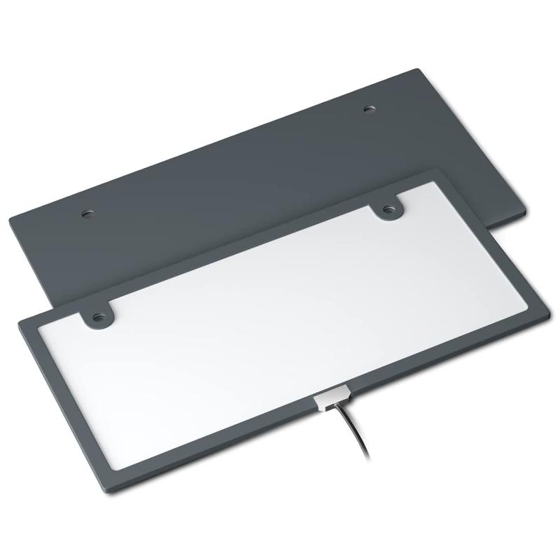 POOPEE 字光式LEDナンバープレートLED 電光式 ナンバー プレート IP67完全防水 ホワイト 全面発光 超高輝度 極薄6mm 車検対応 12V24V兼用 フロント リア 前後2枚セット｜ぴっぴストア　店