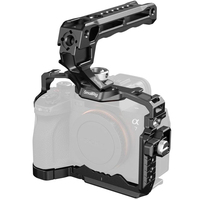SmallRig Alpha 7 V / 7R V / 7 IV / 7S III用 カメラ ケージ キット 拡張 ハンドヘルドキット HDMIケーブルクランプ付き コールドシュー内臓 3668C