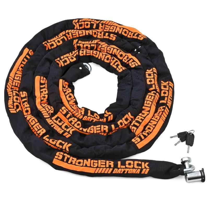 デイトナ(Daytona) バイク用 チェーンロック φ12mmスチール合金製 ディスクロック対応 LEDライト付き鍵 ストロンガーチェーンロック 6.0m 31252