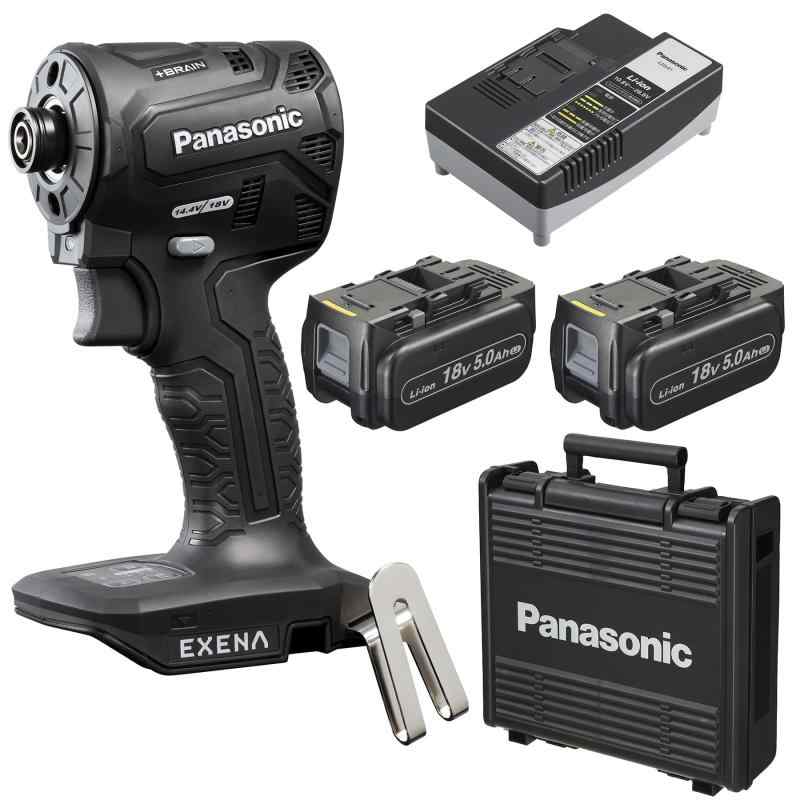 パナソニック(Panasonic) 申し受ける差しひびき１番ウッド EZ1PD1 標準尺度仕掛ける 【ONE ATTACH相応う】 (18V 5.0Ah蓄電池風呂敷き包み×2個/申し受ける器/可塑性物質入れもの付) EXENA デュアル(14.4V/18V相応う) EZ1PD