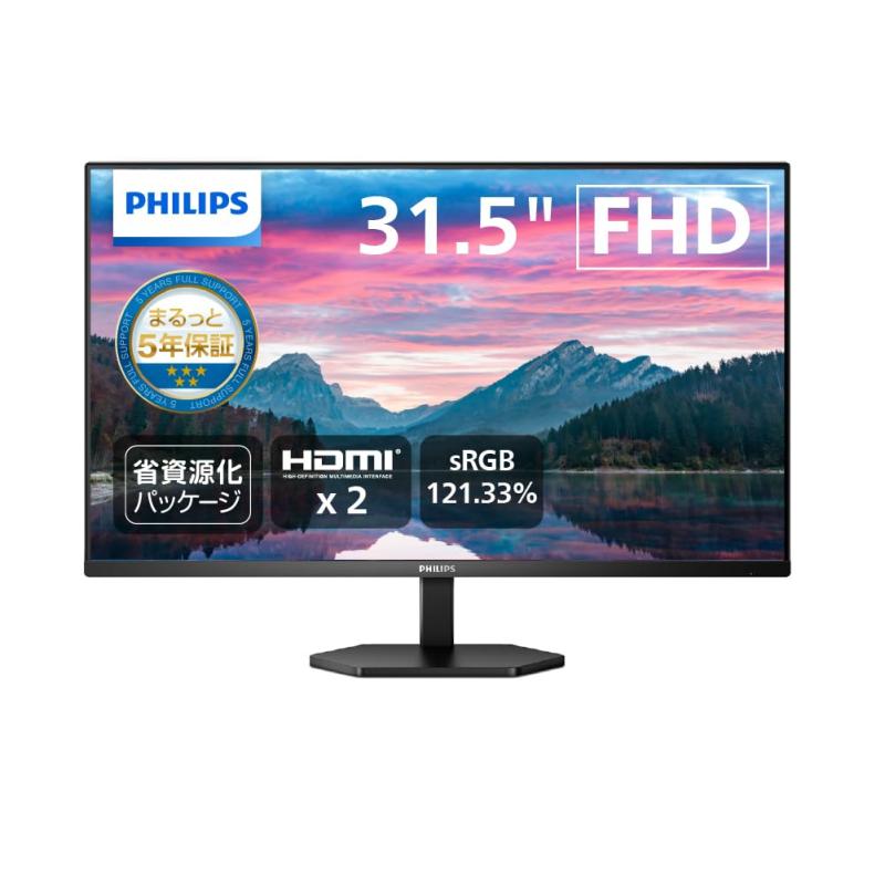 PHILIPS モニターディスプレイ 32E1N3100LA/11 (31.5インチ/VA/FHD//D-Sub(VGA)x1,HDMI1.4x2/チルト/フレームレス/スピーカー)
