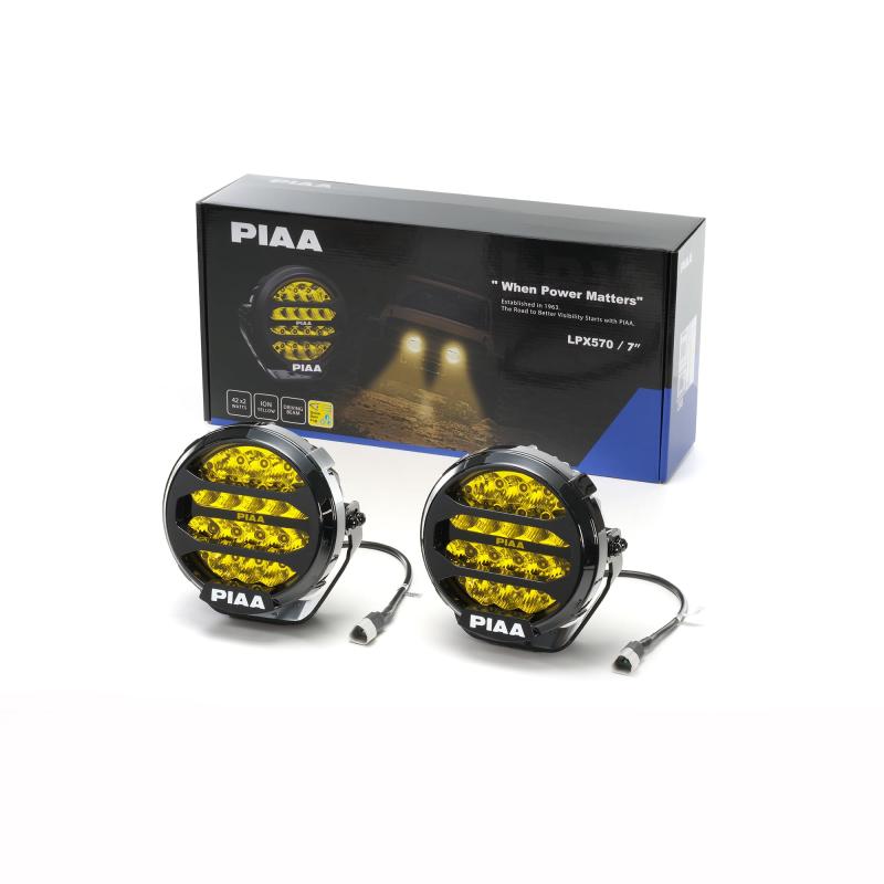 PIAA(ピア) 後付けランプ LED イオンイエロー 【LPX570シリーズ】 12V 42W 6700lm Driving配光 丸型 IP68対応 2個入 DKX576