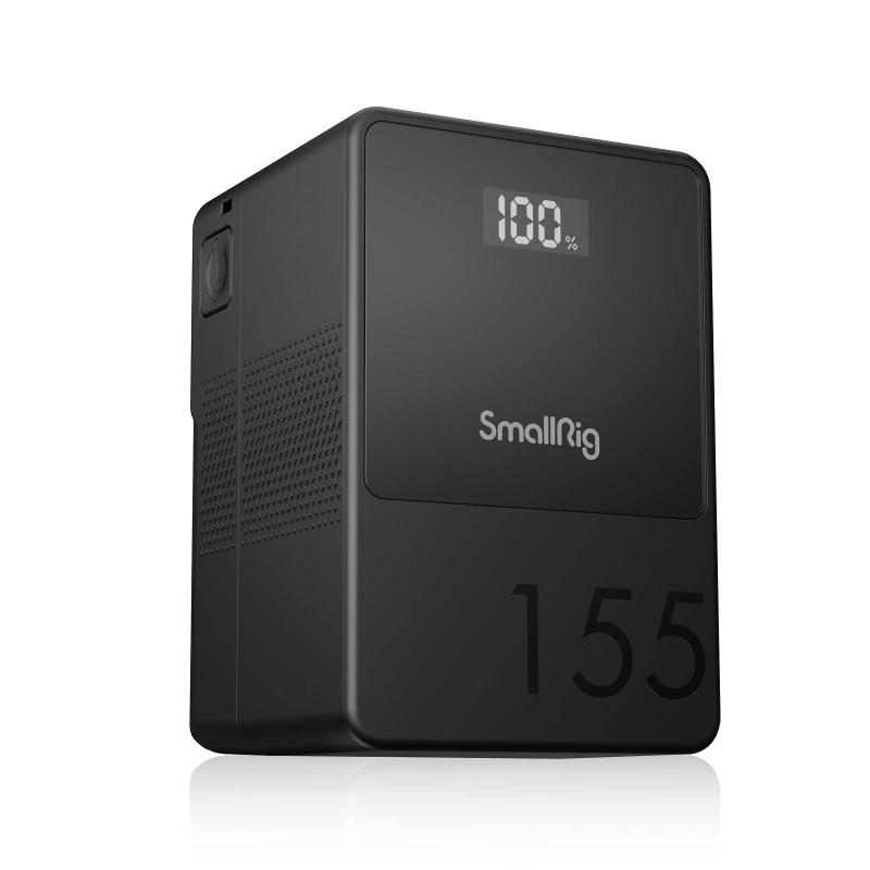 SmallRig VB155 ミニ V マウント バッテリー Vバッテリー 10500mAh(155Wh/14.8V) OLED スクリーン 65W PD USB-C 急速充電 D-TAP & USB-A デュアル DC ポート カメラ COB