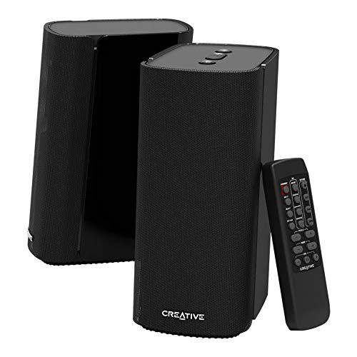 クリエイティブ・メディア Creative T100 2.75 inchフルレンジドライバー 40WRMSデジタルアンプ搭載 Bluetooth/光入力/アナログ入力対応 リモコン付属 2.0ch スピーカー SP-T100-BK|ぴっぴストア 店