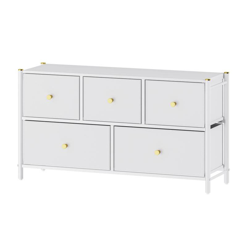 パール金属 収納 ラック チェスト ロータイプ W100 幅100.7×奥行32×高さ57.3cm エレガント ホワイト GOLDVEL N-7108