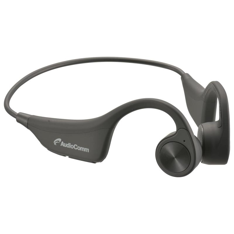 オーム(OHM) 電機AudioComm 骨伝導イヤホン耳をふさがない ワイヤレスイヤホン ワイヤレスヘッドホン Bluetooth5.1 無線 イヤホンマイク ヘッドセット IPX5 ブラック HP-BC70N 03-1218