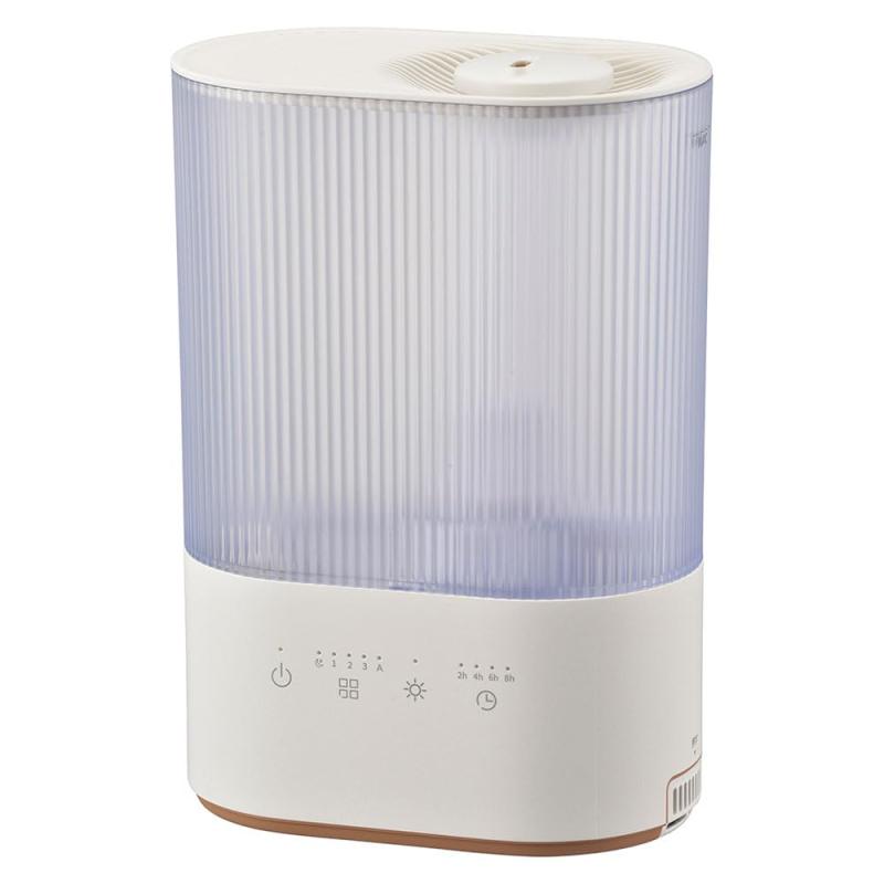オーム(OHM)オーム電機 加湿器 超音波式 UV機能付きで清潔 LEDライト付き フタをしたままラクラク給水 4リットル大容量 タンクまるごと水洗い 超音波加湿器 アロマポケット付き ホワイト KIS-K|ぴっぴストア 店