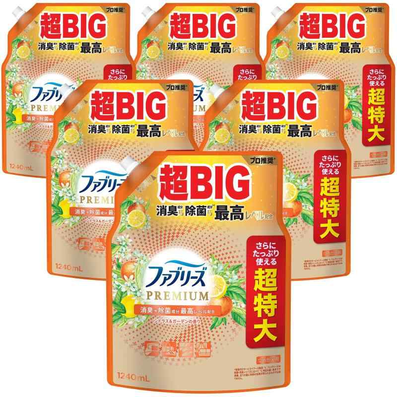 ファブリーズ 消臭スプレー PREMIUM 消臭＋除菌成分最高レベル配合 衣類・布製品用消臭剤 シトラス＆ガーデンの香り 詰め替え 超特大 1240mL×6袋 [ケース品] 6,553円