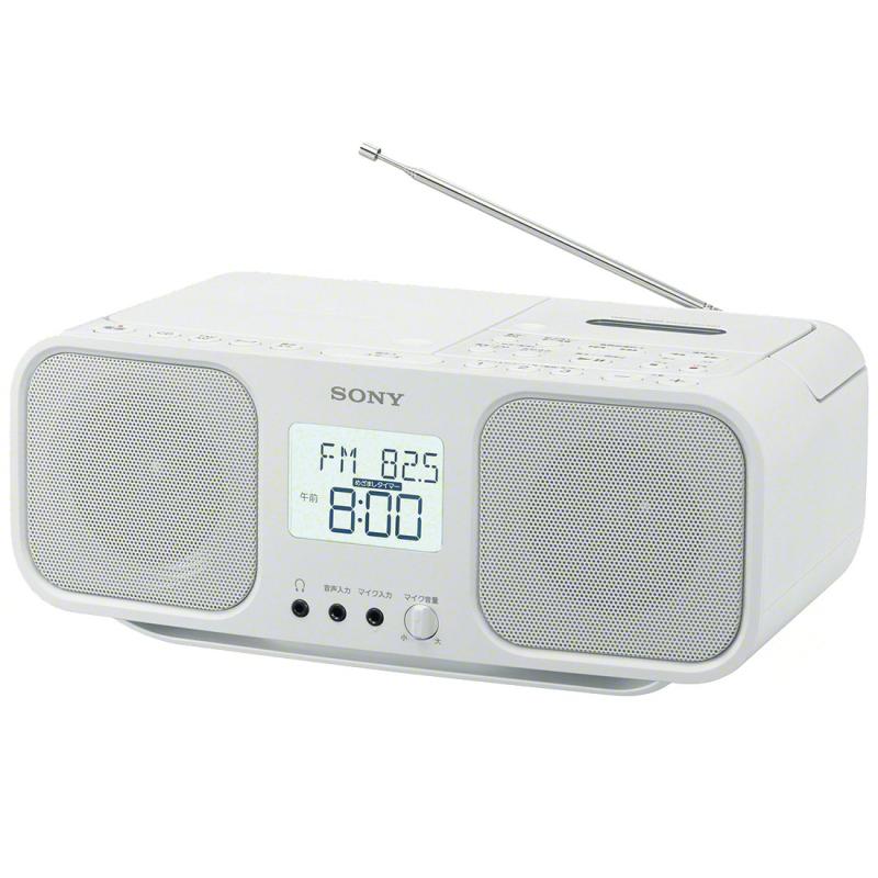 ソニー 赤外線 CDラジオカセットレコーダー CFD-S401 : FM/AM/ワイドFM対応 大型液晶/カラオケ機能搭載 電池駆動可能 ホワイト CFD-S401 W|ぴっぴストア 店