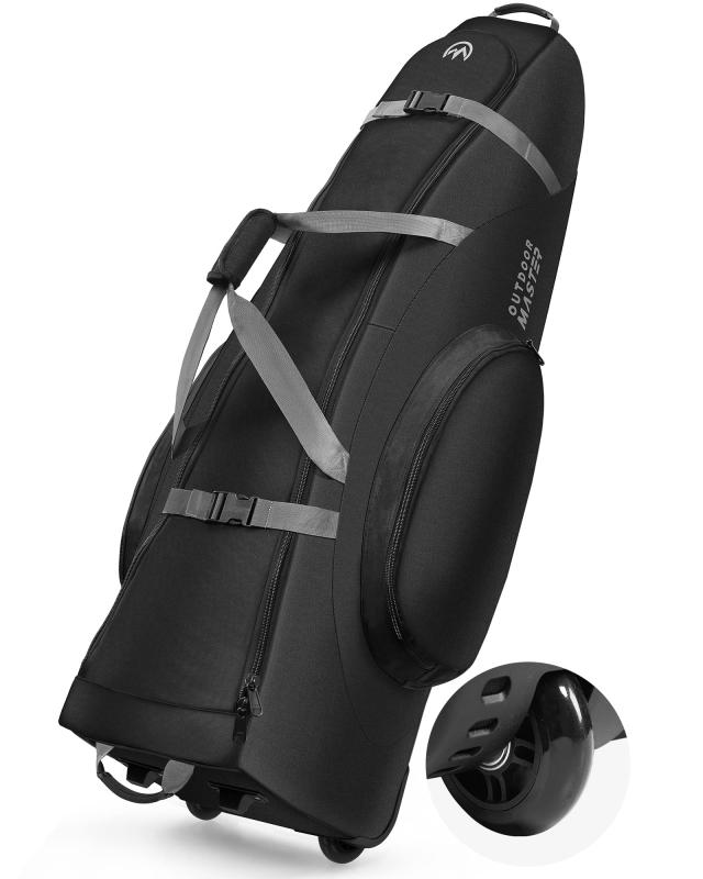 ゴルフバッグカバー 【キャスター付き・高密度900Dナイロン】 9.5型 / 48インチまで対応 OUTDOORMASTER 頑丈 軽量 ゴルフ トラベルカバー キャディーバッグ ゴルフバッグ カバー 軽量 輪式 折りた