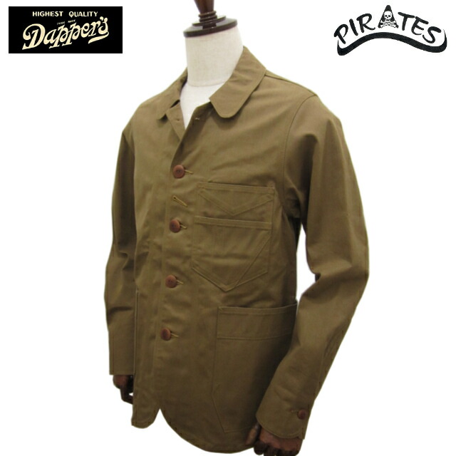 DAPPER'S ダッパーズ 硫化染めコットンチノ ラウンドネック ワークジャケット LOT1135｜ＰＩＲＡＴＥＳ